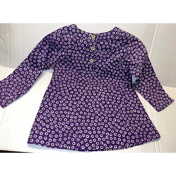 Juicy Couture Infant Girls Long Sleeve Dress 12/18 Months Purple White Hearts - Picture 4 of 8